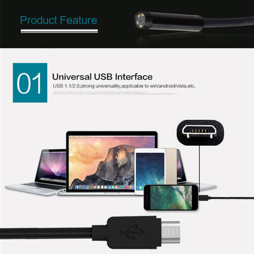 Adjustable LED Endoscope Camera with Light, Snake Inspection Tool, HD Resolution Waterproof Scope for Android and iOS 1