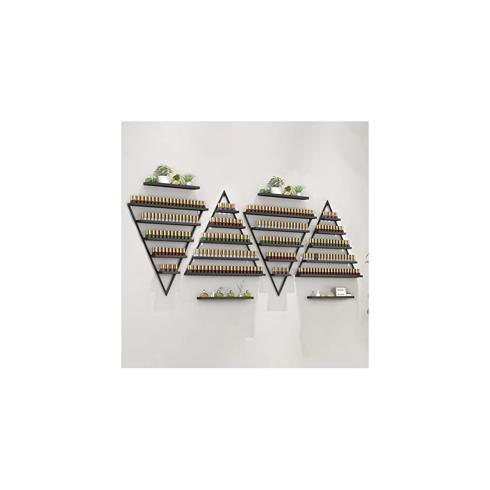 Five Tier Wall Mounted Nail Polish Rack, Large Capacity Metal Organizer Shelf for Home Salon Spa