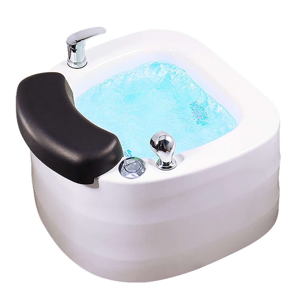 Light Acrylic Foot Spa Tub With Adjustable Temperature, Bubble Jets, Led And Ergonomic Foot Rest