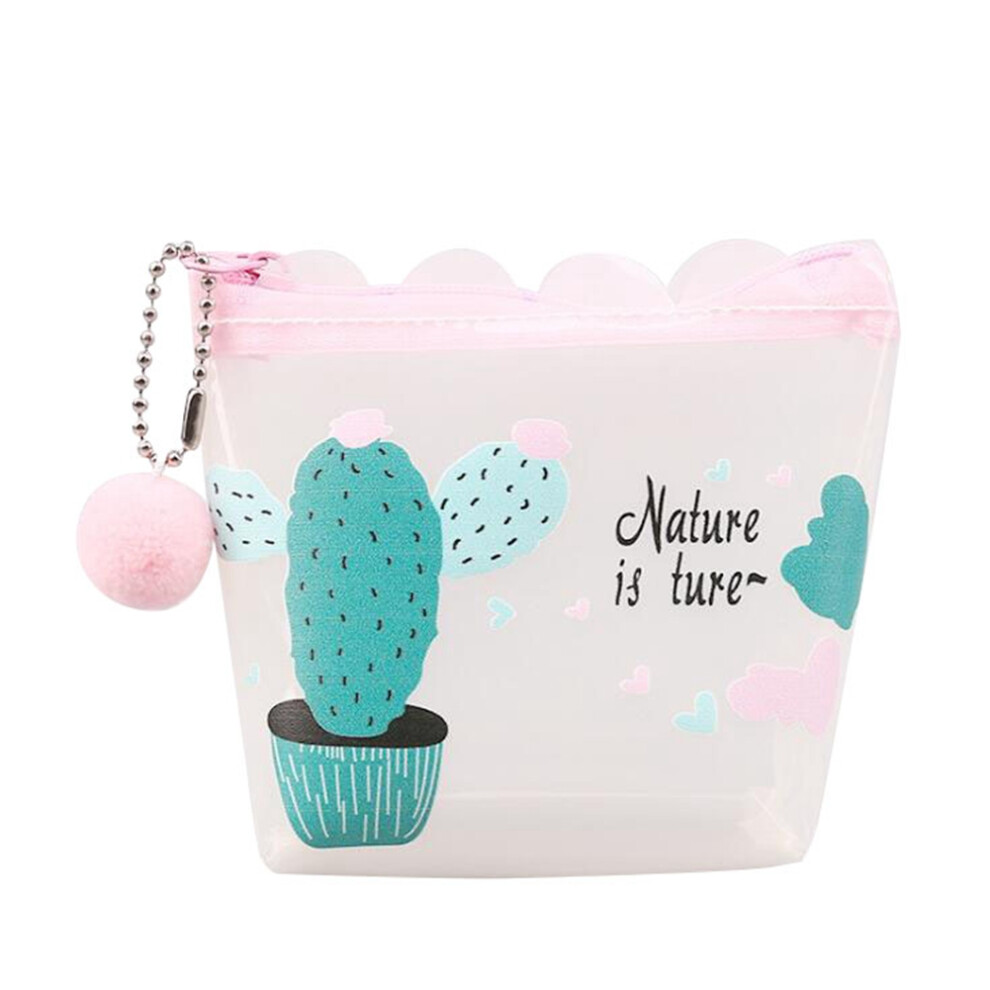 Versatile Makeup Bag, Transparent PVC Zipper Design, Cute Cartoon Pineapple Graphics, Convenient For Holding Cosmetic And Cards, Practical For Using A