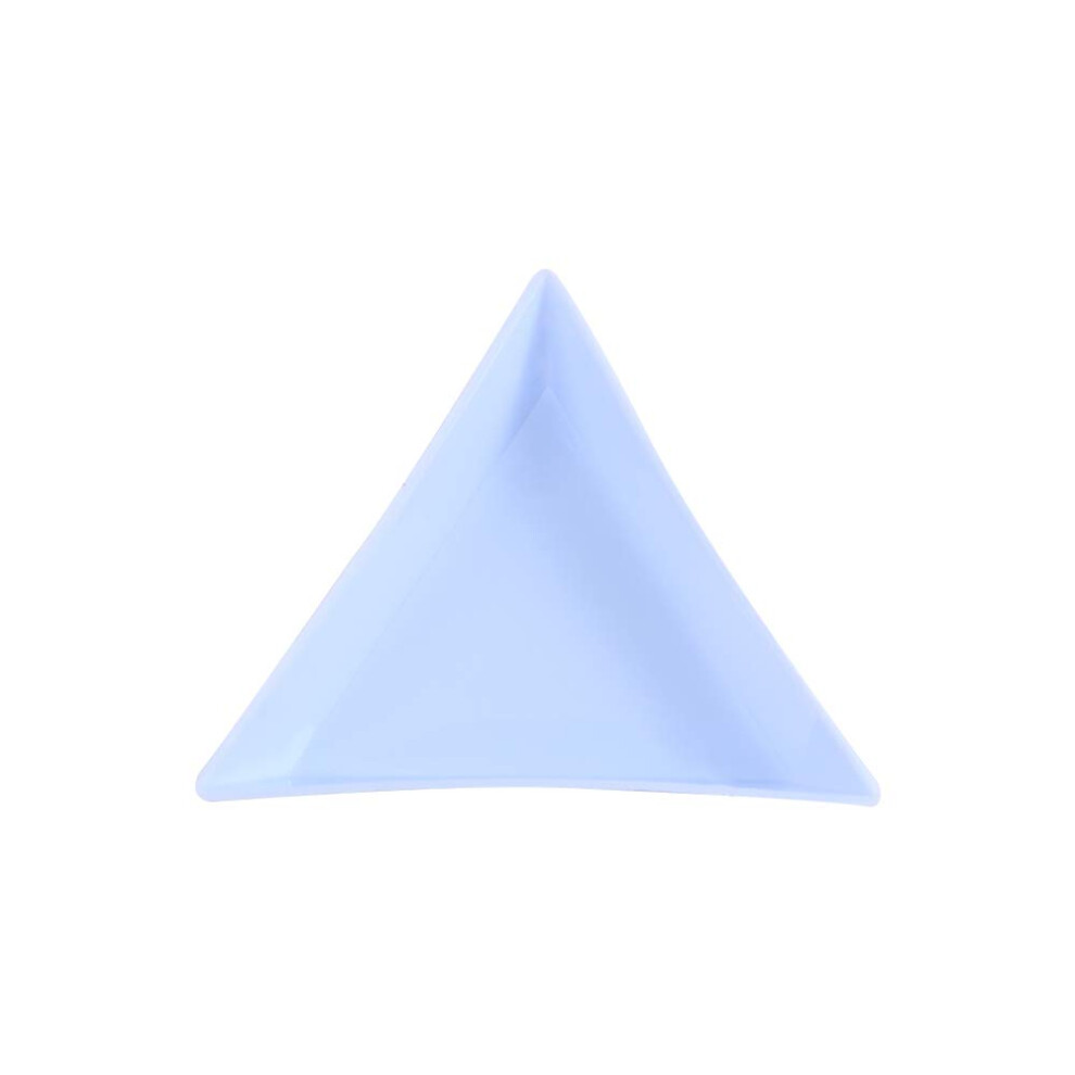 Blue 10Pcs Nail Art Rhinestone Sorting Tray, Diy Triangle Beads Plate For Manicure And Crafts,
