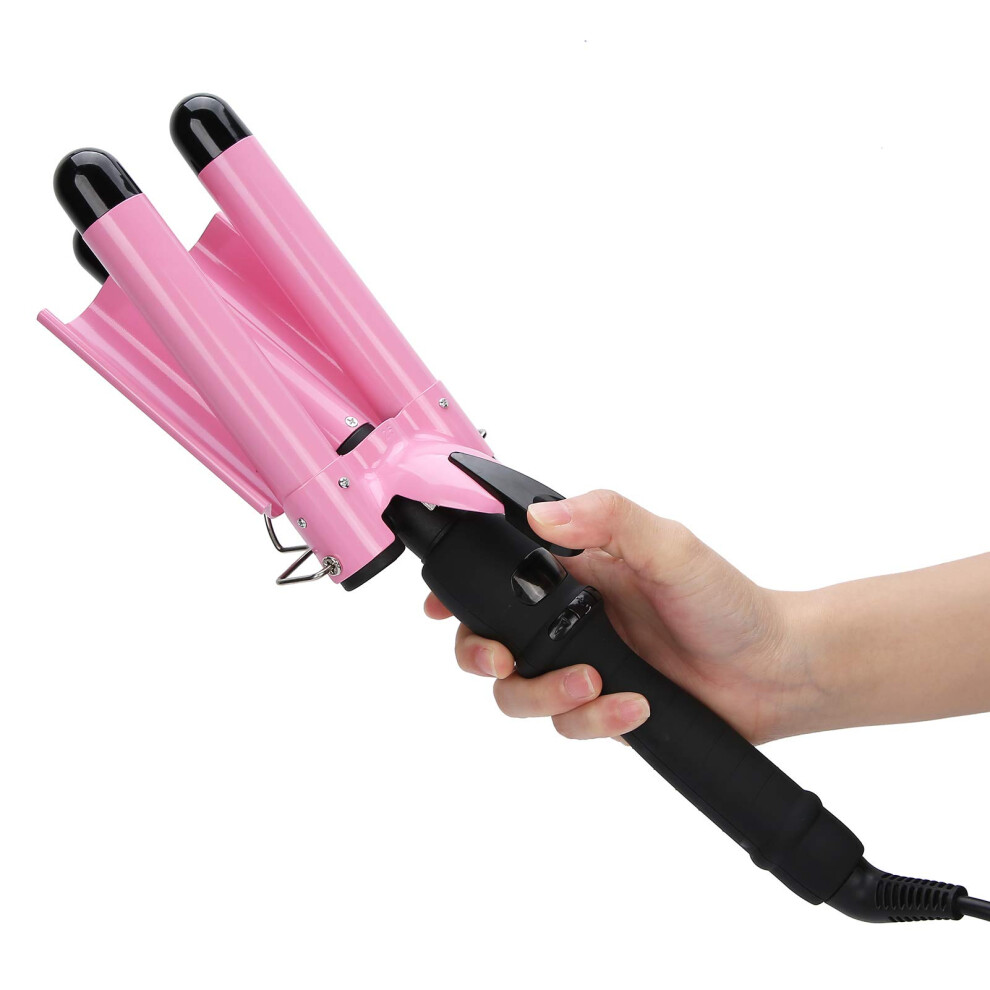 Triple Barrel Curling Iron Wand, Fast 30s Heat Up, Adjustable Temperature, Ceramic Beach Waves