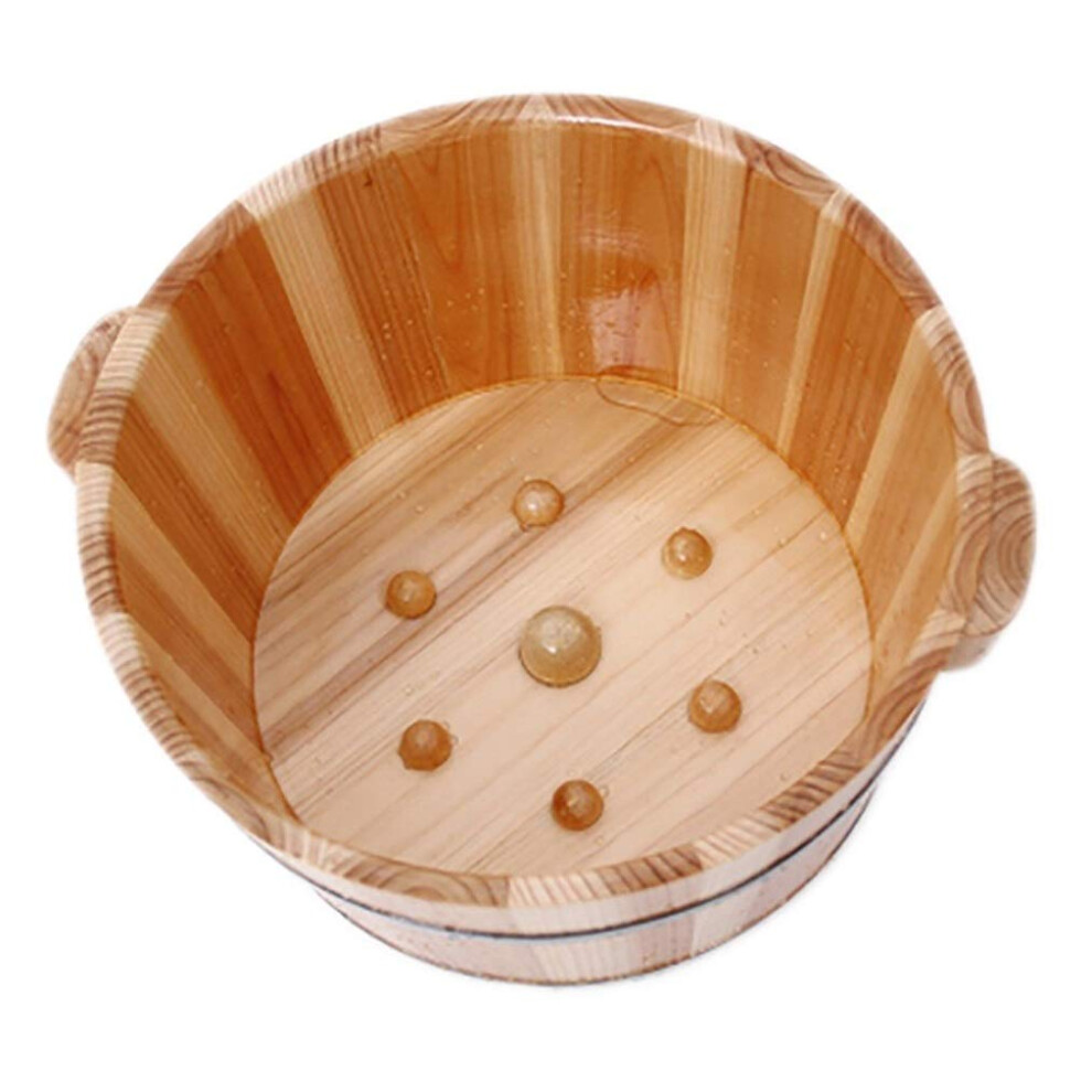 Foot Soak Tub with Deep Soaking Design, Sturdy Fir Wooden Pedicure Spa Bowl for Sauna and Home