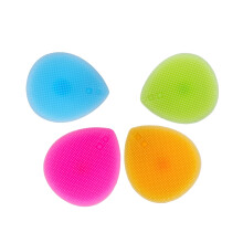 4 brosses en silicone en forme de cœur pour l'élimination des points noirs (orange, rose, bleu, vert)