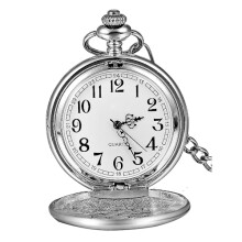 Klassische Vintage-Taschenuhr, Weihnachtsgeschenk (silber) - D7