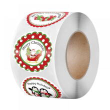 rolo de adesivos de Natal com Papai Noel, adesivos redondos sortidos com rostos, adesivos para preencher caixas de presente de Natal (500 folhas por