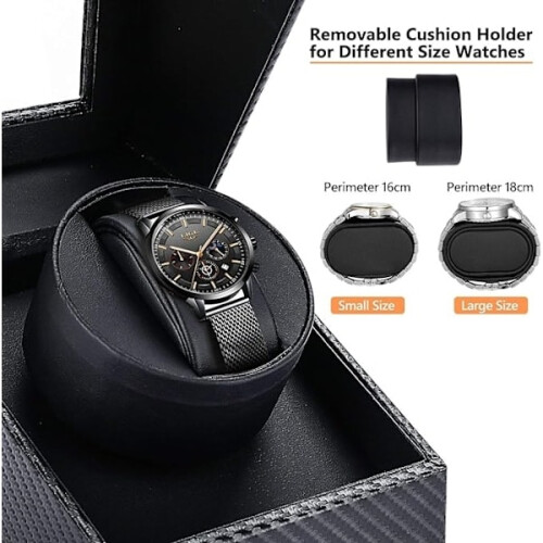 Enrolador de relógios QD, enrolador automático com caixa em PU e 1