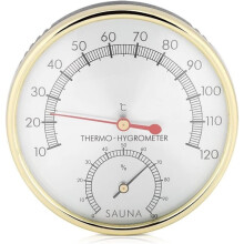 Metal sauna thermometer, round thermometer hygrometer hygrometer thermometer for sauna rooms