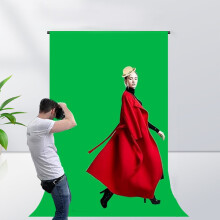 Grønn skjerm - Bakgrunnsgardin for live-opptak, gjenbrukbart stoff for portretter og produktfotografering, ensfarget