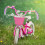 Cesta infantil rosa e roxa para bicicleta com alças frontais ajustáveis B 2