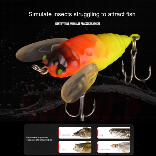 6.5g/5cm Lure Bait Σαλαγκά Noise Temptation Φωτεινό Τζιτζίκι Εκθαμβωτικό Φωσφορίζον Δόλωμα - 2