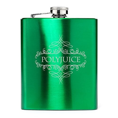 7oz höftkolv i rostfritt stål Polyjuice (grön)