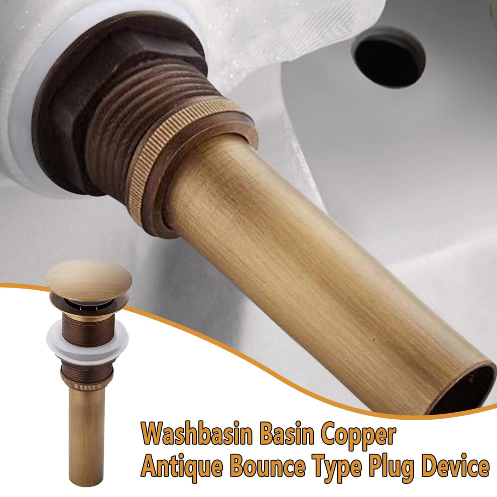Winysinall Copper Plug Basin Sink Device Washbasin Type Antique Bathroom Faucets 9773935889088
