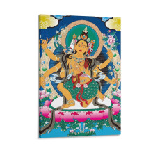 Plagát s tibetskou thangkou so žltou Tarou 12x18 palcov, plátno na stenu, dekorácia do obývačky a spálne, 30x45 cm (2) plagáty