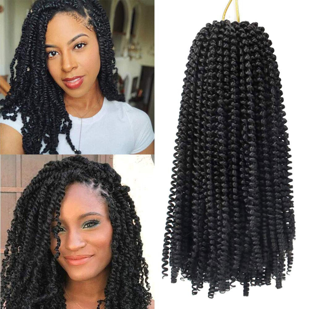 Spring Twist Crochet Hair 8 Inch Bomb Twist Extensions for Butterfly Locs Natural Full Volume 8 Pack