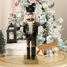 Ny julekonge soldat nøddeknækker sort guld festlig ornament ornament til bordplade