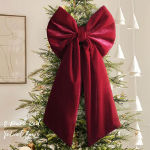 Grote rode fluwelen kerststrikken van 36x18 inch, 2 stuks, geschikt voor kerstboomtoppers, kransen, deuren en bruiloften (rood)