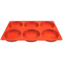 Uclet Silicone Baking Pans Large Capacity 6 Cavity Round Design for Egg Cloud Bread Buns and English Sandwiches