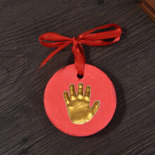 Baby Handprint Footprint Kit with Stencil, 1 Easel - Air-Dry Clay, Soft & Crack-Resistant, Perfect for Newborn Gifts