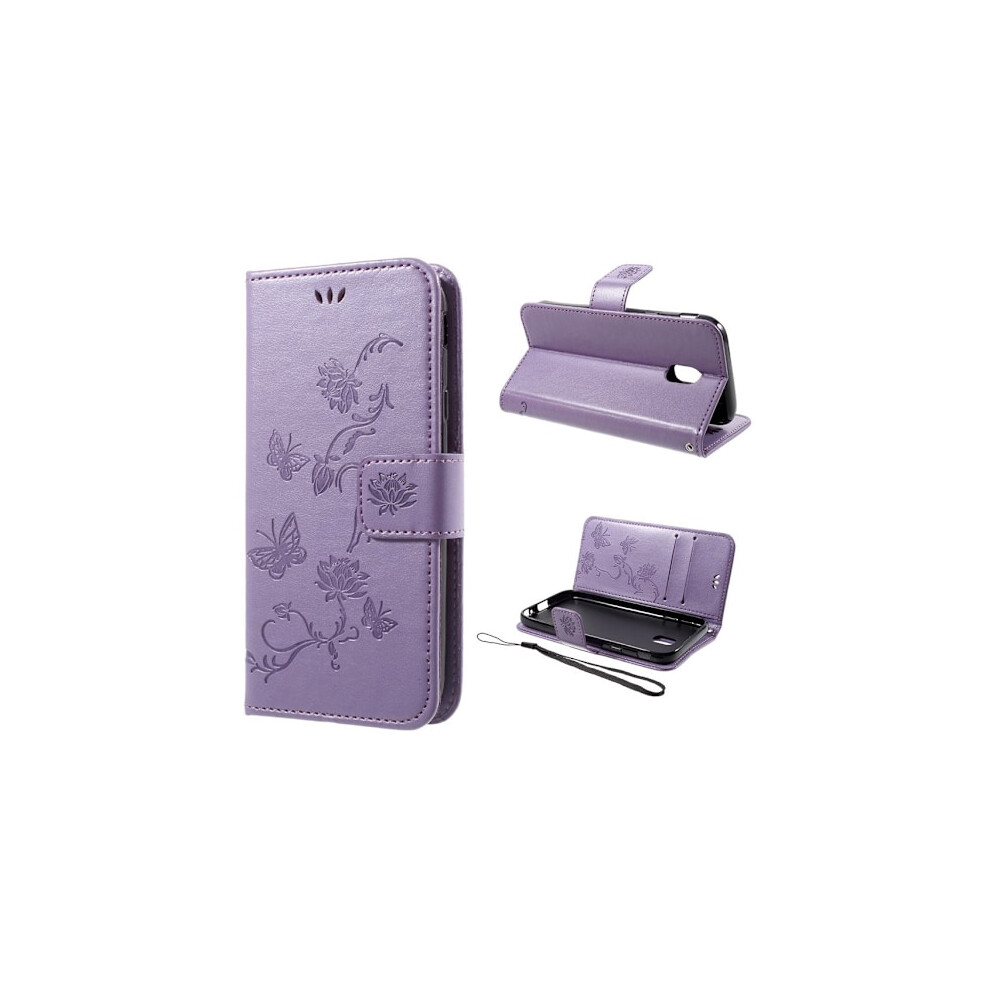 Butterfly Leather Compatible With Samsung Galaxy J3 (2017) Case - Purple 9773935005686