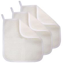 Exfoliating Washcloth 3 Pack, DualSided Shower Scrubber for Body and Face, Nylon and Cotton Towel