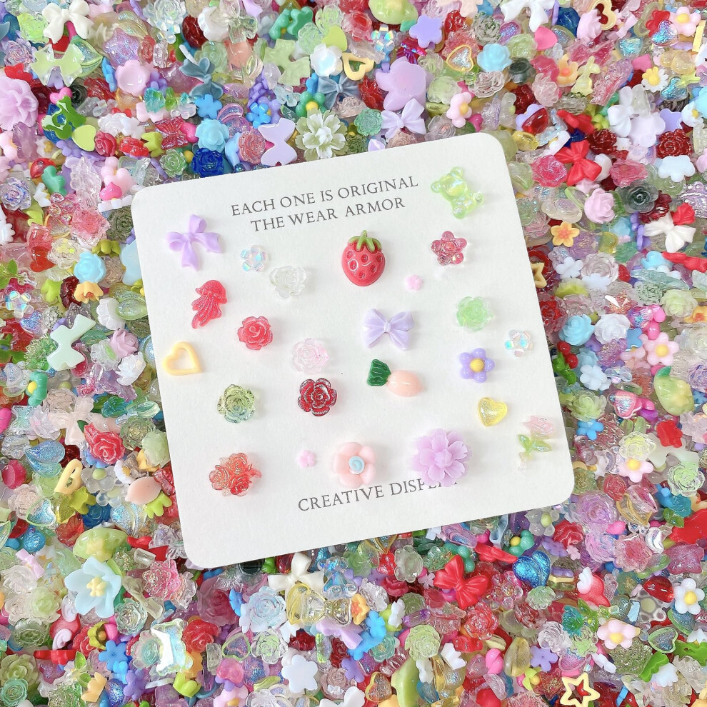 Nail Art Rhinestones 3D Acrylic Colorful Charms Sparkly Accent for DIY Manicure and Bridal Design