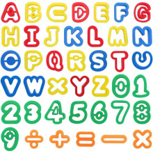 41Pcs Polymer Clay Cutters Set, 26 Alphabet & Number Cookie Cutters, Colorful Plastic Fondant Cutters for Sugarcraft, Baking, DIY Compatible with