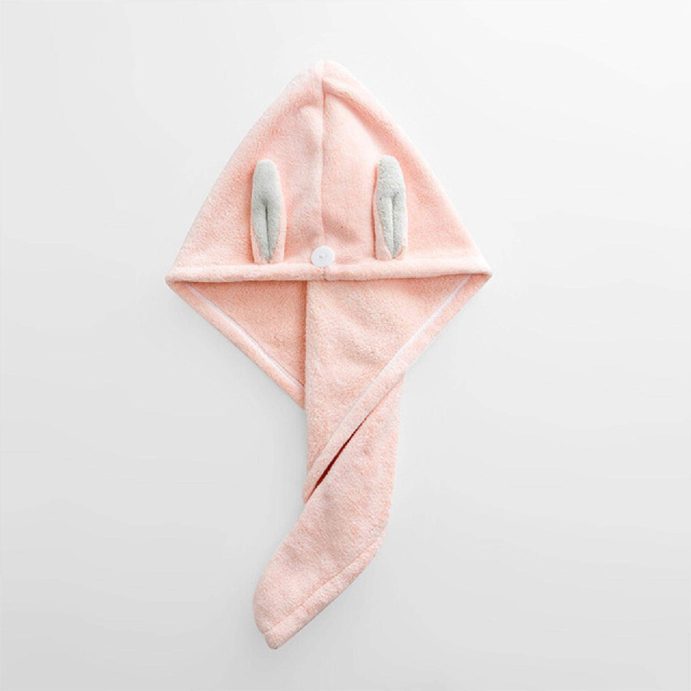 Microfiber Hair Drying Towel with Cute Bear Ear Hood, Quick Dry Soft Hooded Bath Towel for Girls