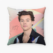 AIVO Harry Styles Goede op maat gemaakte kussensloop Gepersonaliseerde vierkante kussenhoes van gesponnen polyester Decoratief kussen Bedbank