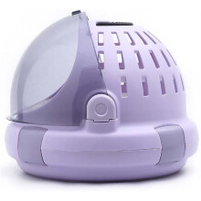 Transparent Cat Carrier Bag with Breathable Capsule Design, Detachable Cat Tent Bed, Purple