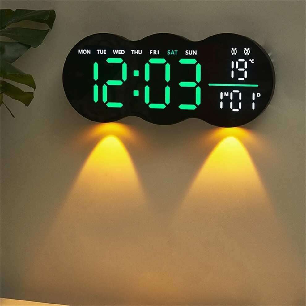 Digital Alarm Clock With Dual Alarms, Remote Control, Temperature Display And Countdown Timer (White) White