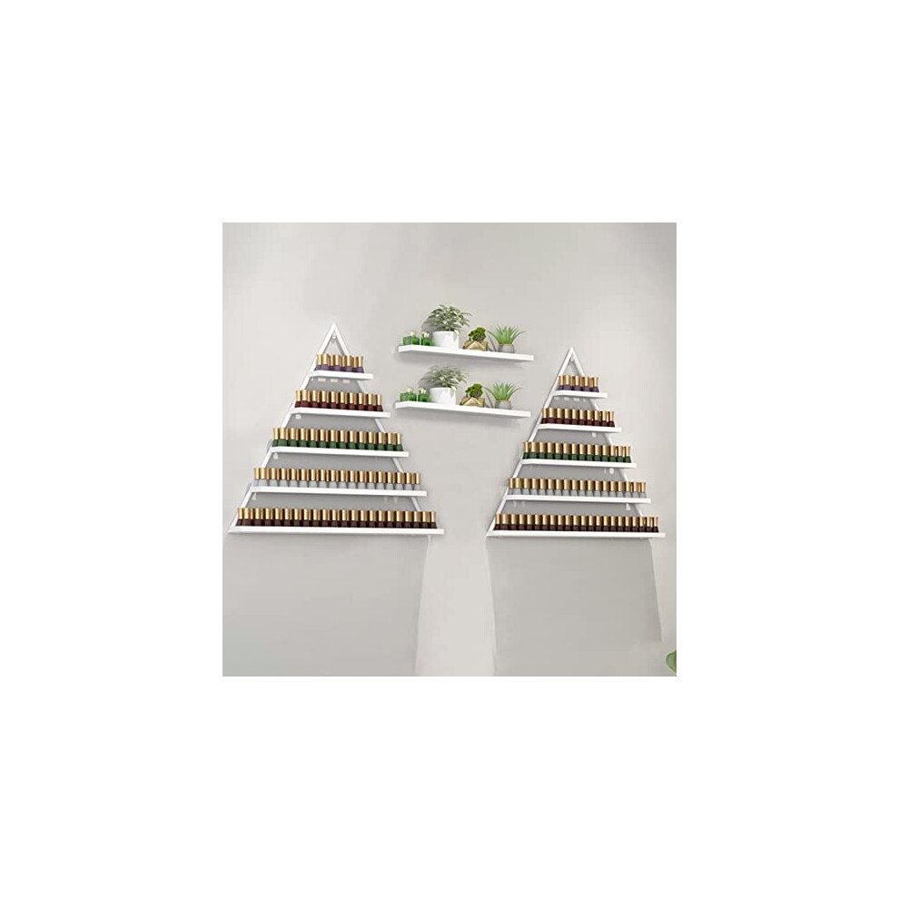 Wall Mounted Nail Polish Rack with 5 Shelves, Large Capacity Metal Organizer for Home and Salon