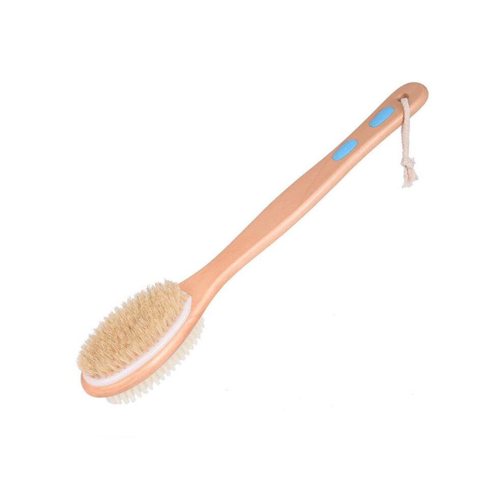 Bath Brush with Long Handle for Shower, Gentle Body Scrubber for Wet or Dry Skin Exfoliation