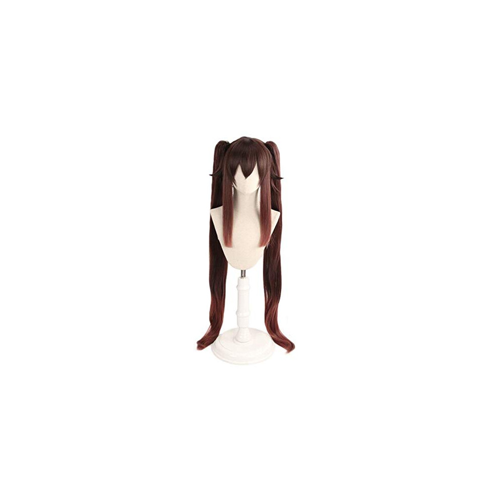 Unisex Cosplay Wig With Bangs And Ponytails, Heat Resistant Synthetic Fibers For Anime And Halloween