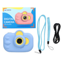 Digitale kindercamera met 180 draaibare camera, HD-fotografie en -video, oogbeschermend scherm, schokbestendige camcorder voor kinderen van 3-8