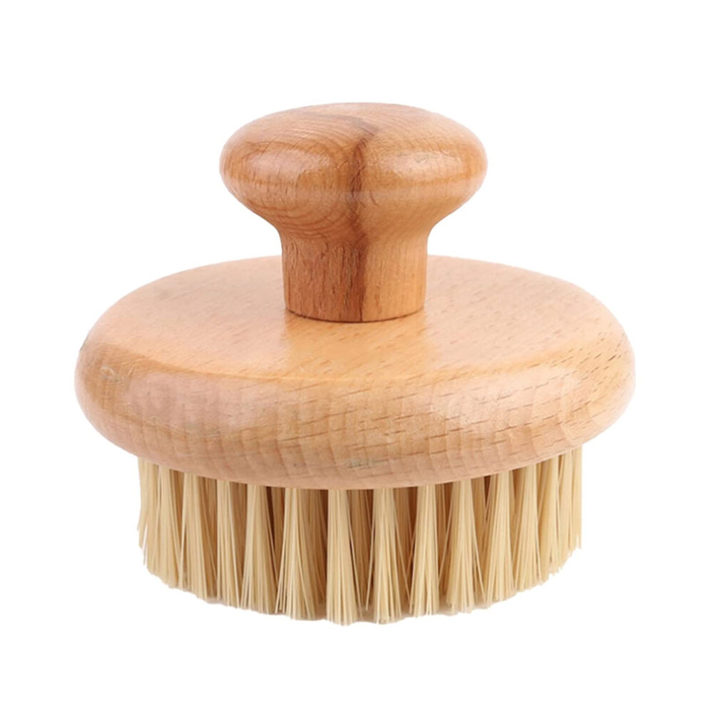 Body Exfoliating Brush with Natural Sisal Bristles and Long Wooden Handle for Shower Back Scrubber