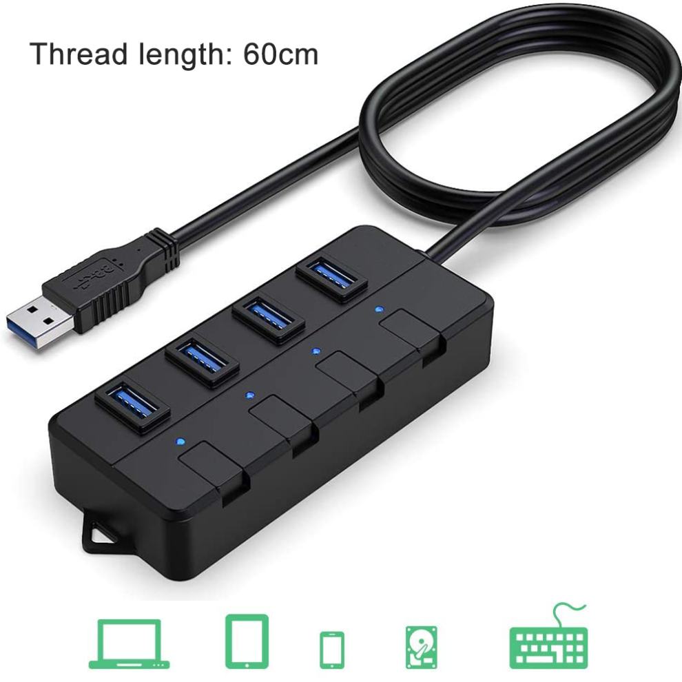 Individual Led Power Switches Usb Hub, High Power Consumption Devices Solution With Type-C Power Supply, Superspeed Transmission For Pc & Mac 9147006681619