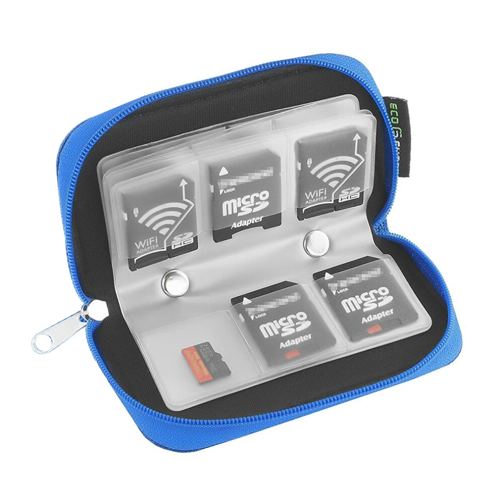 Card Holder For Travel Photographers, Durable Memory Card Case With Customizable Layout And Microfiber Cloth, Compact Design Featuring 22 Slots For Sd 9147006821640