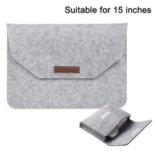 Filt-laptopveske for 15-tommers modeller, støtdempende innerfôr med mykt semsket skinn, brukervennlig beskyttelsesetui for MacBook Pro Air Dell HP