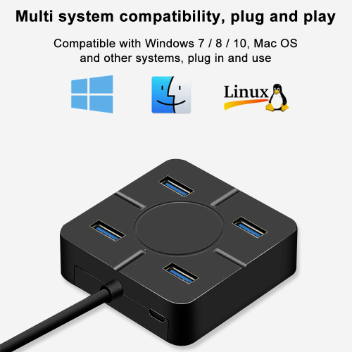 Plug and Play Hub USB, φορητή συσκευή μεταφοράς δεδομένων, ευρεία συμβατότητα για 2