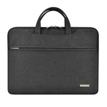 Slim11-tommer laptop-sleeve, sort, stilfuld business-mappe, vandtæt og stødsikker, ekstra opbevaring, glatte dobbelte lynlåse, perfekt til dine