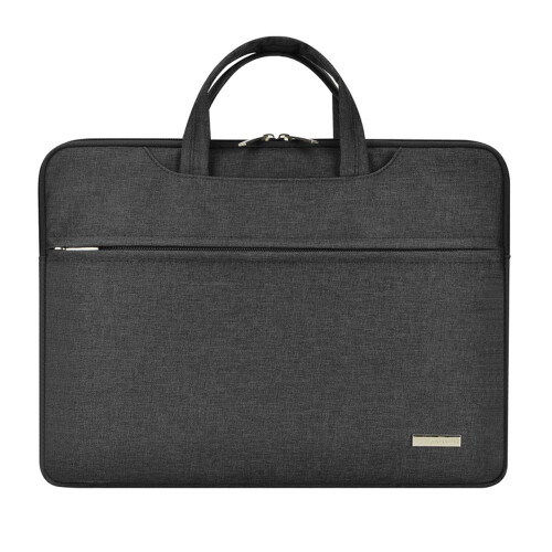 Capa fina para laptop de 11 polegadas, preta, elegante pasta executiva, à prova d'água e resistente a impactos, com espaço extra para