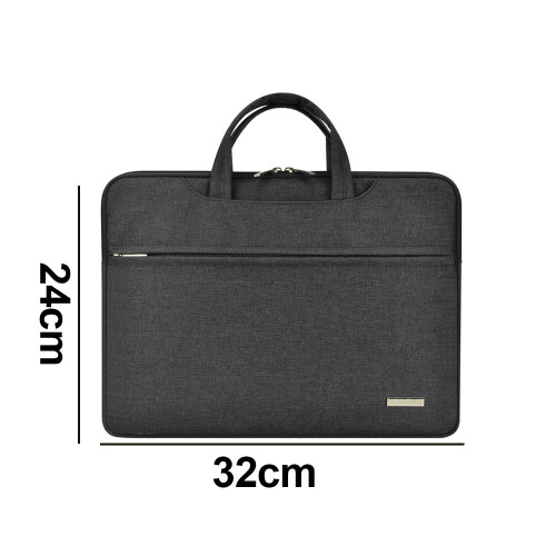 Capa fina para laptop de 11 polegadas, preta, elegante pasta executiva, à prova d'água e resistente a impactos, com espaço extra para 1
