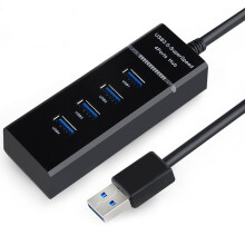 Portable USB 3.0 Hub, High Data Transfer Multiport USB Splitter with LED Indication, Overheating Protection for Backwards Compatible Devices