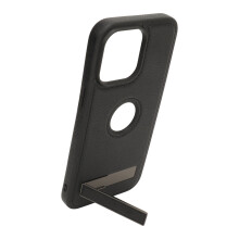 Beschermend leren hoesje voor iPhone 15 Pro Max, schokbestendig slank ontwerp met verstelbare standaard voor handsfree gebruik, hoogwaardige PU-leren