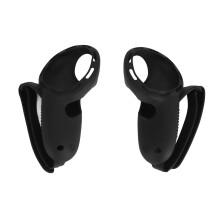 Verstelbare controllerhoes met antisliptextuur en doorvoeropening voor de Oculus Quest 2 voor verbeterde stabiliteit en gebruiksgemak.