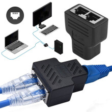 Effektiv nettverkssplitter, 1 til 2 RJ45-porter for sømløs nettverksutvidelse, støtter Cat5 til Cat7 Ethernet-kabler, Plug and Play for umiddelbar