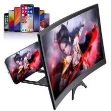 Screen Amplifier for Cell Phone, Curved Screen Magnifier Universal Compatibility Foldable Mobile Stand for 3D Visual Enjoyment, Protect Eyes with Port