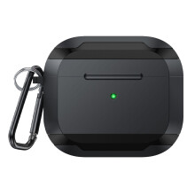 Design rezistent la impact pentru AirPods Pro, carcasă robustă cu clemă tip carabină portabilă, încărcare convenabilă, husă de protecție