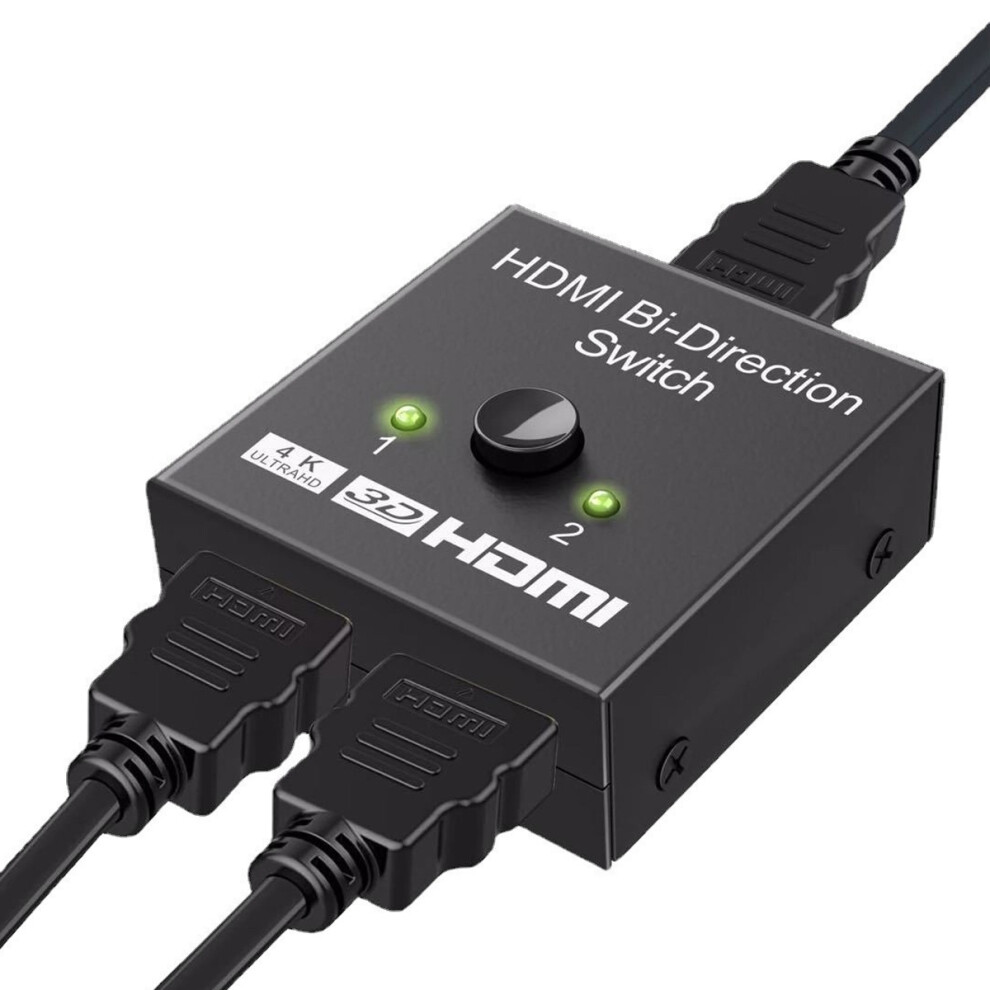 Ultra Hd 4K Bidirectional Hdmi Switcher, Manual Switching For Seamless Connectivity Between Devices, Led Indicator Ensures You Know Which Port I Light 9012494661927